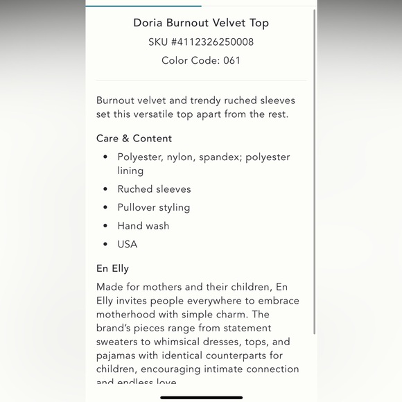 Anthropologie En Elly Doria Burnout Velvet Top - Picture 4 of 10